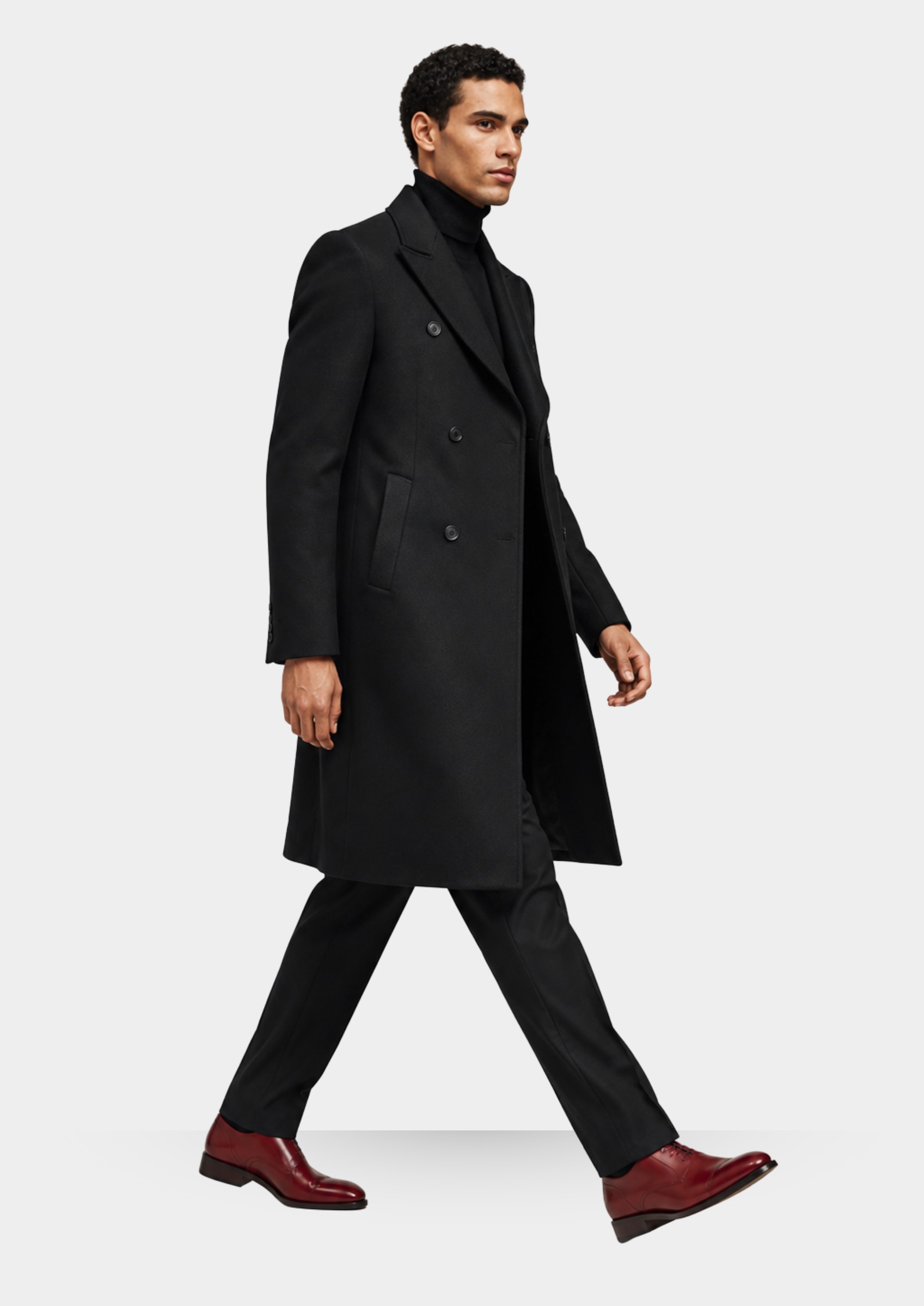 Manteau Long en Tweed Noir — autre vue